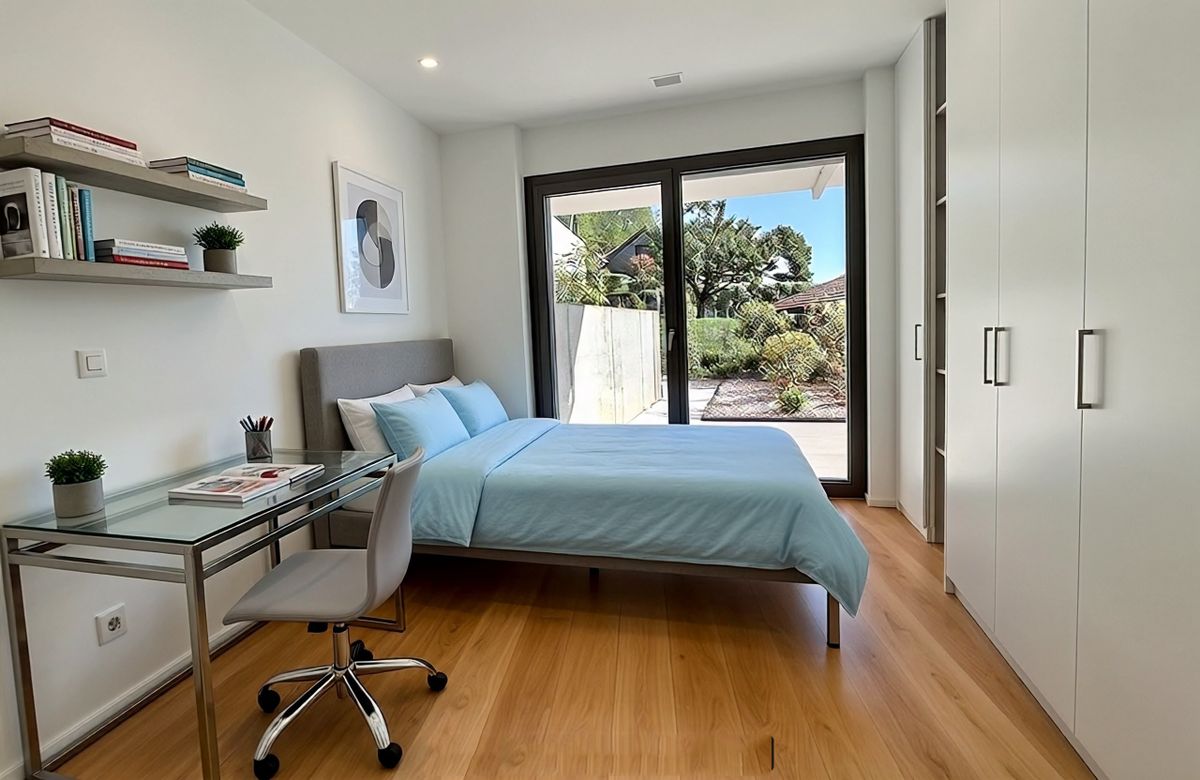 Magnifique opportunité! Appartement récent avec deux chambres, terrasse et jardin, vue panoramique sur le lac et les Alpes, une place de parc extérieure.